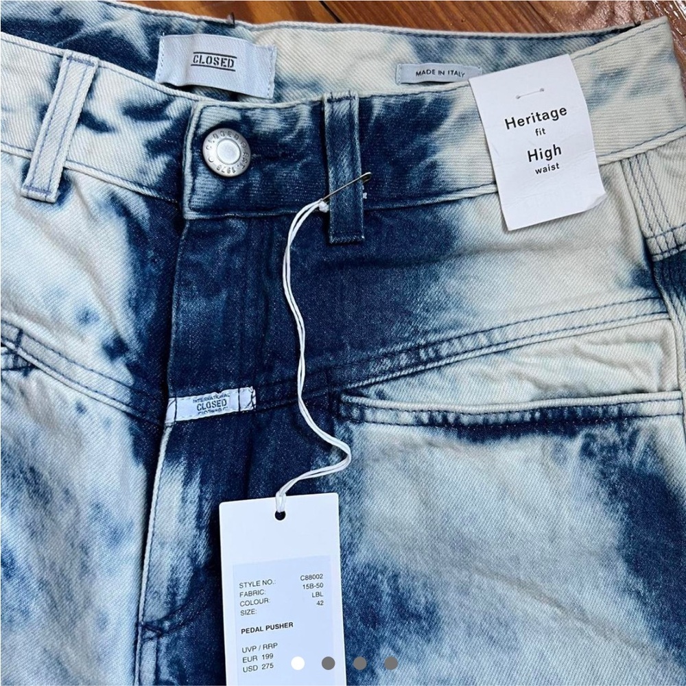 NWT CLOSED pedal pusher tie dye jeans sz 42EU (27”)